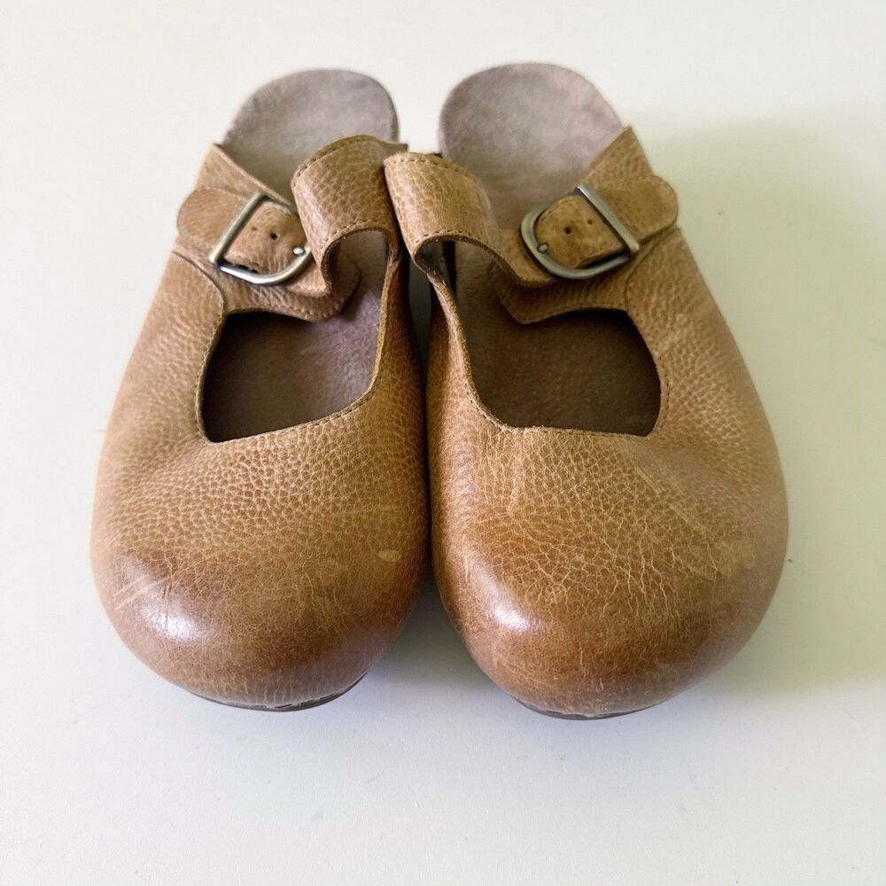 Dansko Martina Leather Mary Jane Mule Clogs Size EU 41 /US 10.5 Honey Distressed - Picture 3 of 10
